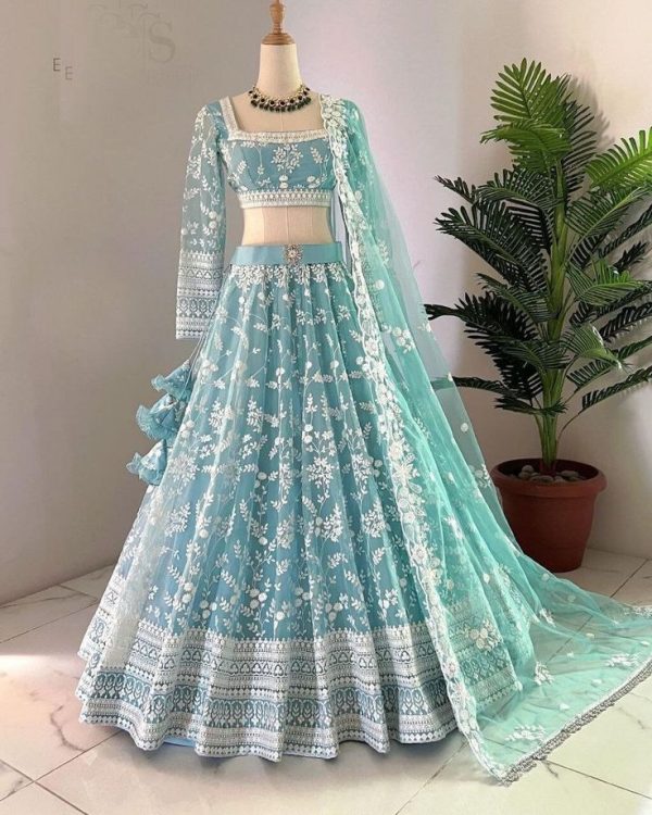 Velvet Heavy Work Lehenga-Casual - Image 4