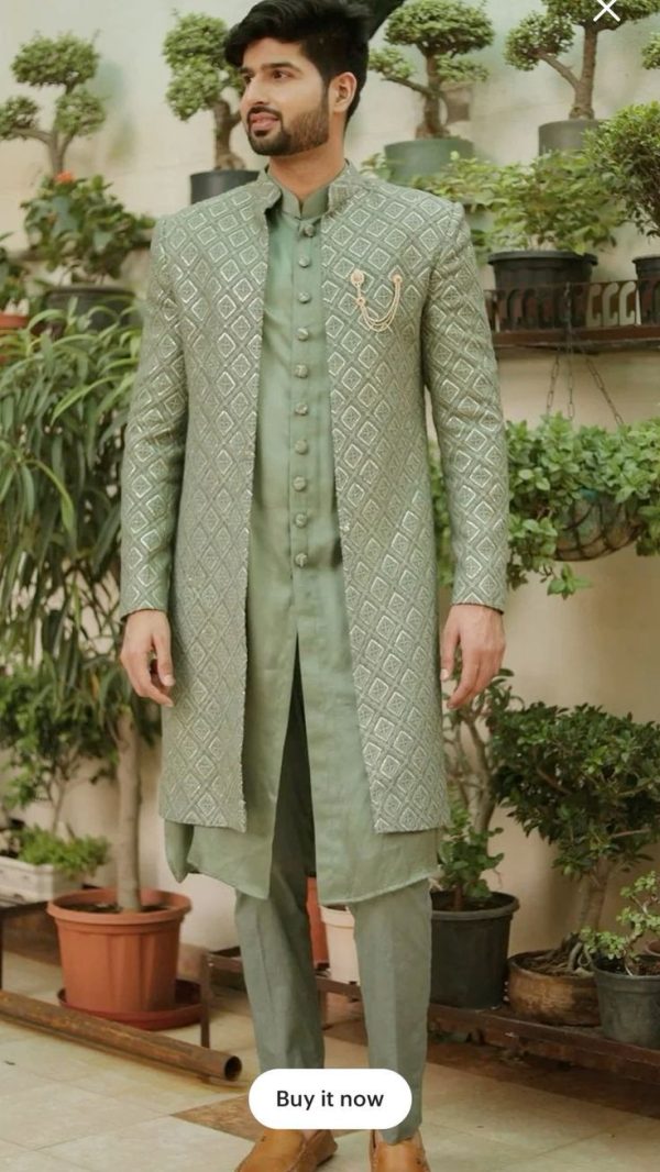 Sherwani-Regal Wedding Attire - Image 3